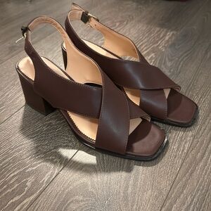 J. Crew Dylan crisscross block-heel sandals in leather